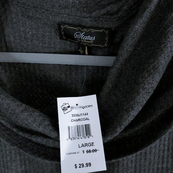 "SOLD" - Gray Waffle Knit Top - Size L - Picture 3 of 5